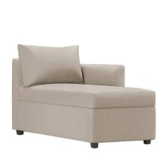 Recamier Divã Londres 140cm L/esquerdo Suede Bege - Inova Decor