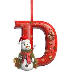 26 enfeites de letras, decoração de árvore de Natal, carta de Natal, pingente de pendurar para árvore de Natal, letras do alfabeto para árvore de Natal, artesanato faça você mesmo, enfeites de Natal