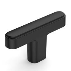 Amerdeco Pacote com 10 puxadores de armário pretos foscos 1,46 polegadas (37 mm) puxadores de armário de orifício único puxadores retangulares de cômoda puxadores de gaveta e puxadores para armários