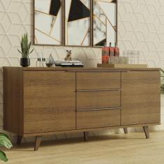 Buffet Aparador Madesa 3 Gavetas e 2 Portas com Pés, Rustic