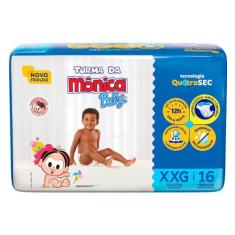 Fralda Turma da Mônica Baby Jumbo Tamanho XXG 16 Unidades Descartáveis