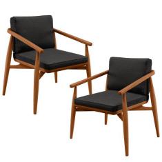 Kit 02 Poltronas Decorativas Sala de Estar com Cintas de Corano Lavíni