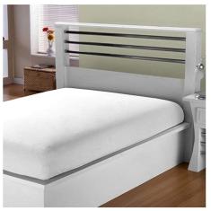 Lençol De Cama Queen Branco Avulso Com Elástico Algodão 150 Fios