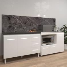 Armário Cozinha Balcão Gabinete de Pia 120 cm Bruna e Balcão Lilian pa