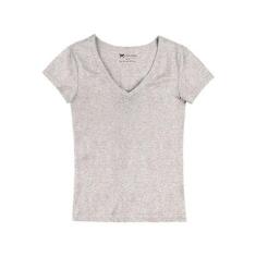 Blusa Hering Básica Decote V Com Elastano Feminina-Feminino