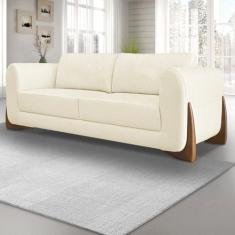 Sofá 2 Lugares 160cm Linho Djon Branco Pérola - Spezzia Decor