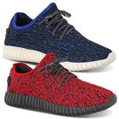 Kit 2 Pares Tênis Masculino Adaption Easy Azul e Vermelho-36