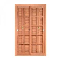 Kit Porta de Madeira Veneziana PE521 Gold Natural 216cmx140cm Esel Natural