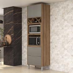 Paneleiro para Forno/micro-ondas 2 Portas 2 Gavetas Lavínia Amêndoa/Niágara