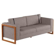 Sofá 2 Lugares Lin Linho Cinza e Amêndoa 180 cm - Mobly