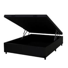 Cama Box Baú Viúvao Suede Preto Com 128cm de Largura - imperium do Son