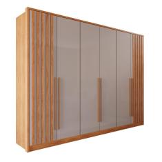 Guarda Roupas Casal 100% Mdf 6 Portas 5 Gavetas Moscou Ripado - Mais Móveis