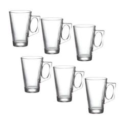 Conjunto 6 Xícaras Para Capuccino Vidro Liso 140mL