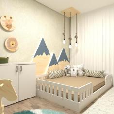 Kit Cori com Cama Casal e Armário Baixo Montessoriano - Bramov Móveis
