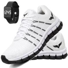 Tênis Masculino Corrida Caminhada Veloz + Relogio-Masculino