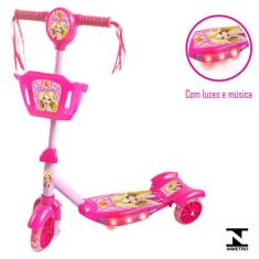 Patinete Infantil Com Cesto Rosa - Dm Toys