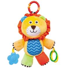 Leãozinho Atividades 5912 Chocalho Móbile Mordedor Infantil Pelúcia Sensorial Bebê Presente Criança Buba