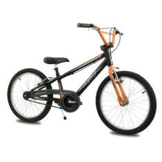 Bicicleta Infantil Aro 20 Masculina Preta E Laranja Nathor