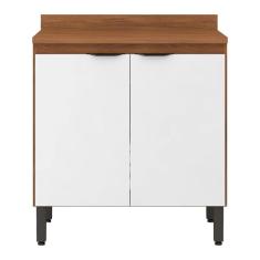 Balcão de Cozinha 2 Portas Com Tampo Firenze Amendola Branco Demóbile