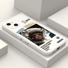Capa de telefone de astronauta do espaço bonito dos desenhos animados para iPhone 15 Capas para iPhone 14 13 12 11 Pro Max XR XS X 7 8 15 Plus Capa de silicone fosca, 10, para iPhone 14 Plus