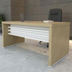 Mesa Para Escritório Tamburato Artany 1600 Cor Carvalho Com Branco