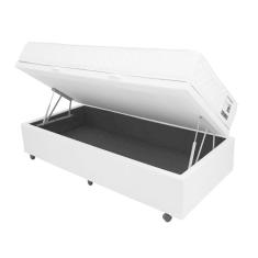Cama Box Baú com Colchão Solteiro Mega Light Branco - 088x188