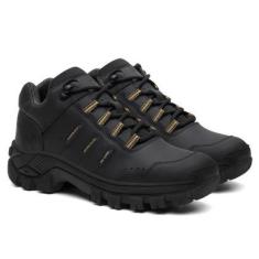 Tênis Coturno Malibú em Couro Bota Adventure Solado Tratorado Casual Masculino-Masculino