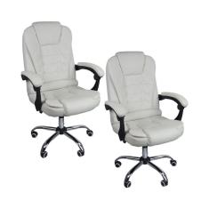 Kit 2 Cadeiras De Escritório Presidente Reclinável Branco