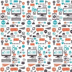 Papel De Parede Like Message Tweet Wifi Emoticon Autocolante - LRP