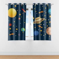 Cortina Infantil para Quarto Sistema Solar - Quartinhos