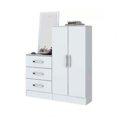 Cômoda 2 Portas 3 Gavetas Com Espelho Henn Branco
