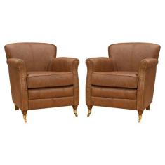 Kit 02 Poltronas Decorativas Sala de Estar Brunei Pés Príncipe Couro M