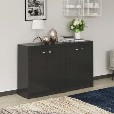 Kit 2 Balcões Me4103 com 4 Portas e Prateleira 74,5cmx120cm