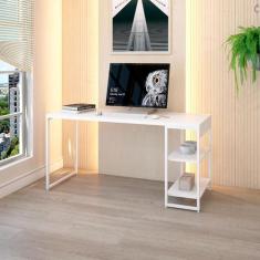 Escrivaninha com Estante Studio Branca 150x75 cm - Modern
