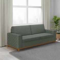 Sofá Living Vintage 3 Lugares 225cm em Linho Áspen - Arte Cúbica Estof