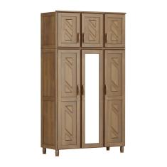 Guarda Roupa Solteiro Grécia 6 Portas 3 Gavetas Madeira Maciça Imbuia Cavazotto Móveis