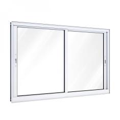 Janela de Aluminio de Correr Lateral 2 Folhas Móveis com Grade 100x150 Lucasa Branco