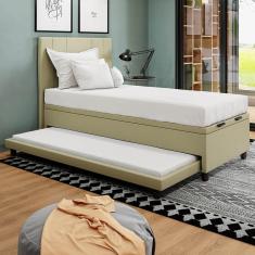 Base Cama Baú Solteirão com Cama Auxiliar Corino SkyBox