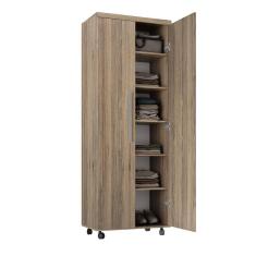 Armário Multiuso 2 Portas Com 5 Prateleiras 1305 Ilan Castanho