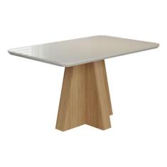 Conjunto Sala de Jantar Maitê 130X80 Tampo em MDF/Vidro 4 Cadeiras Nic