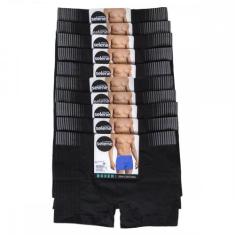 Cueca Boxer Selene Sem Costura Kit com 10, Preto, M