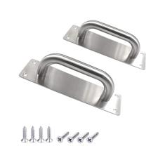 QLQWDNDY Pacote com 2 puxadores de porta de empurrar puxador de porta de celeiro de aço inoxidável resistente de 20 cm para armário de galpão de banheiro porta de garagem com parafusos de montagem,