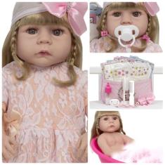 Bebê Reborn Abigail Corpo de Vinil Bolsa Enxoval 20 Itens - Cegonha Re
