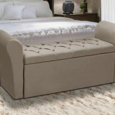 Baú Recamier Para Cama Box Quarto Madeira Estofado Solteiro0 - D'Julia
