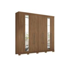 Guarda Roupa Casal 8 Portas (2 c/ Espelho) e 4 Gavetas c/ Pés Master N