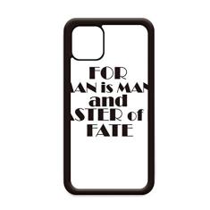 Capa com citação para Man is Man and Master of His Fate para iPhone 12 Pro Max para Apple Mini Mobile Case Shell