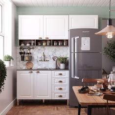 Armário de Cozinha Compacta 3 Peças sem Tampo Safira Luciane Móveis