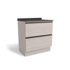 Balcão de Cozinha Modulado Maxxi G755 2 Gavetas c/Tampo 80cm Branco/Cinzel - Kappesberg