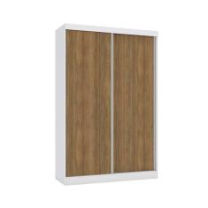 Guarda Roupa 2 Portas de Correr e 2 Gavetas N571 Branco/Nogueira - Kappesberg