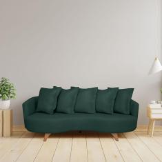 Sofá 2 Lugares 240cm Capri Verde/Pé Imbuia